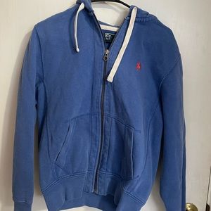 Blue polo zip up hoodie